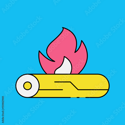 Bonfire single vector icon illustration