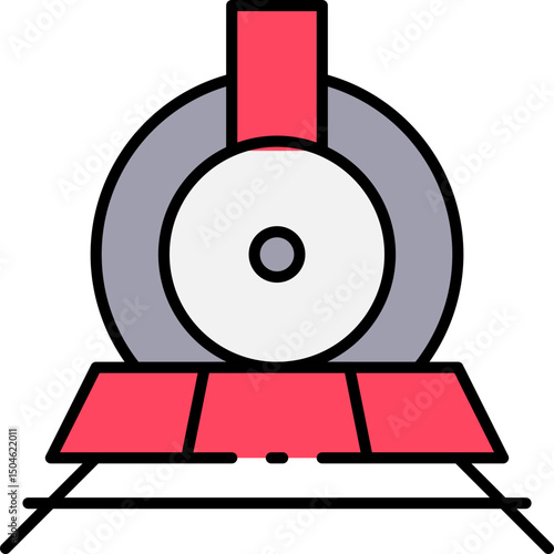 Train running single vector icon illustration