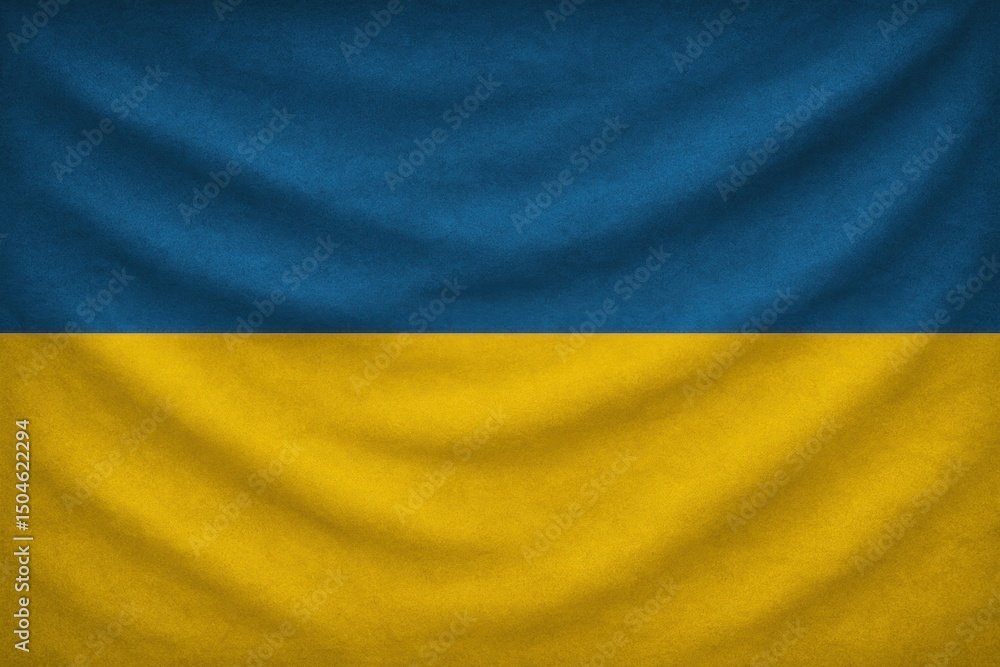 Ukrainian flag with vibrant colors displayed in a textured format for cultural representation Ukrainian flag with vibrant colors displayed in a textured format for cultural representation