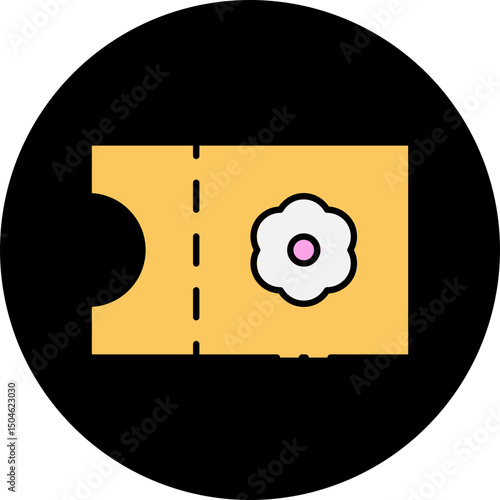 Ticket single icon vector illustration