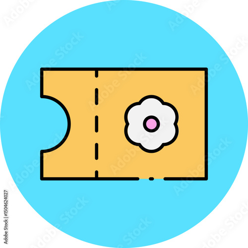 Ticket single icon vector illustration