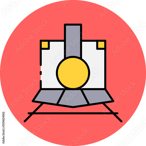 Train run single vector icon illustration