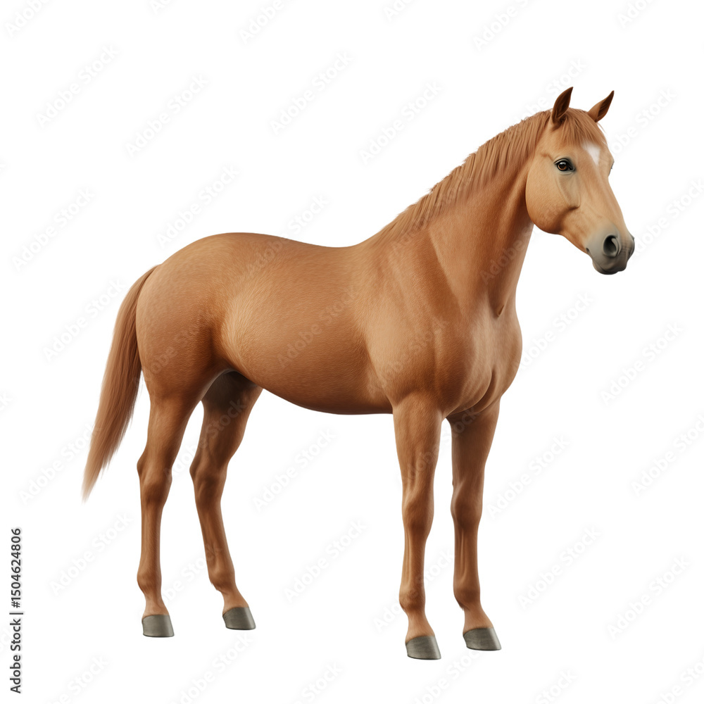 Obraz premium brown elegant horse standing on transparent background