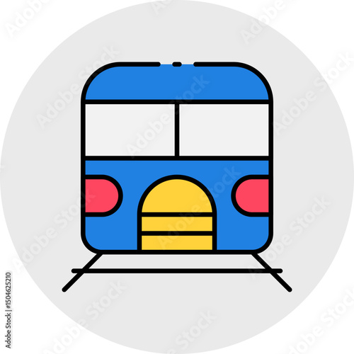Train station single vector icon illustration