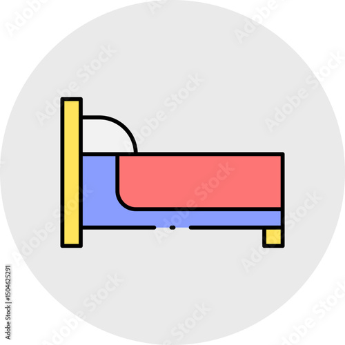 Bed single icon vector illustration