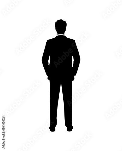 Silhouette of a man in a suit from behind