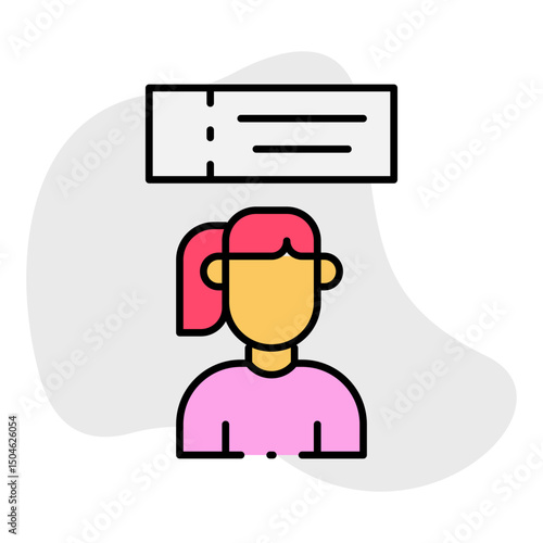 Tickets single icon vector illustration