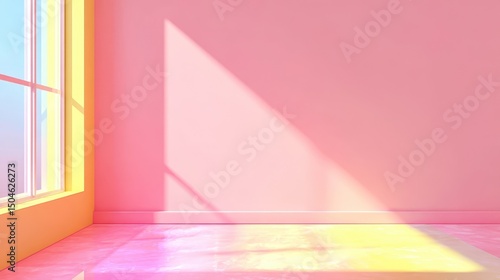 empty room with rainbow