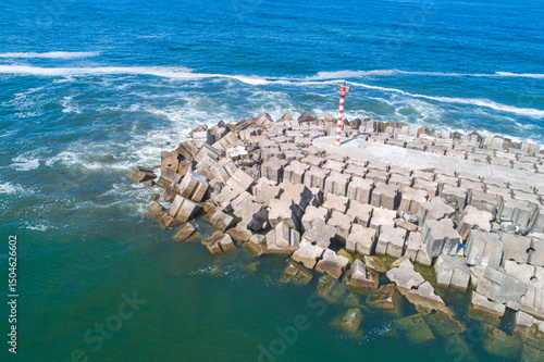 Photography maritime engineering, durable breakwater against the waves