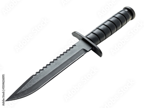 War combat knife with serrated edge isolated PNG tactical survival knife PNG military blade PNG serrated knife PNG soldier equipment PNG outdoor tool PNG combat knife PNG transparent background image