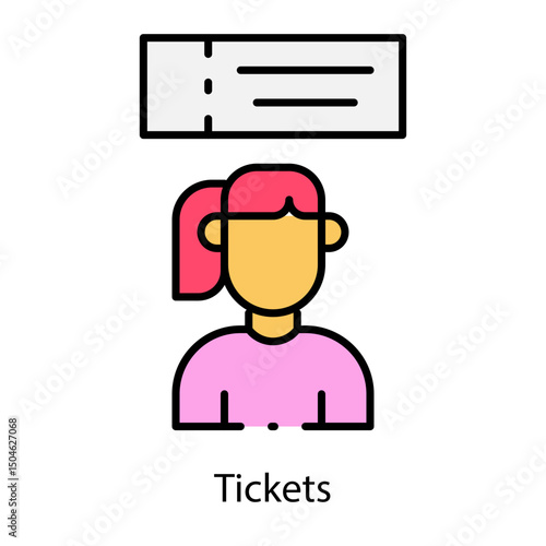 Tickets single icon vector illustration