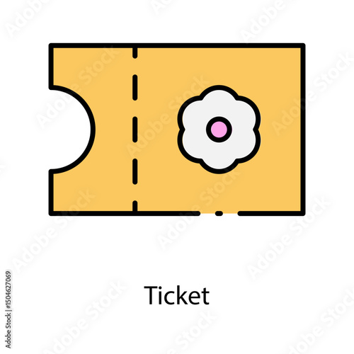 Ticket single icon vector illustration