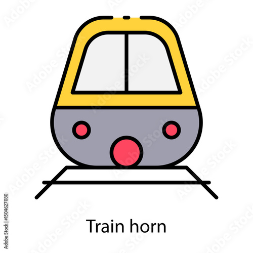 Train horn single vector icon illustration