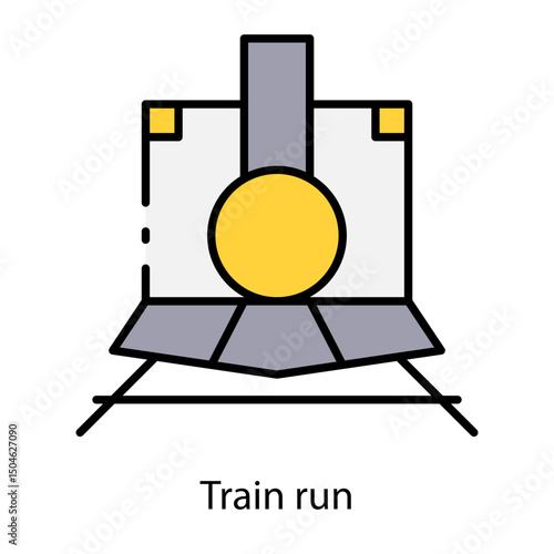 Train run single vector icon illustration