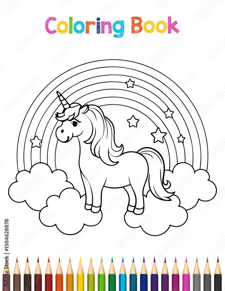 Fototapeta premium Detailed Animal Illustration for Coloring Book Page with Various Animals Perfect for Creative Projects and Relaxation Activities for Children and Adults
