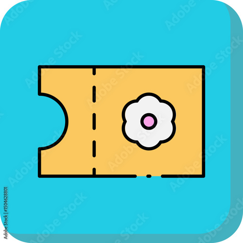 Ticket single icon vector illustration