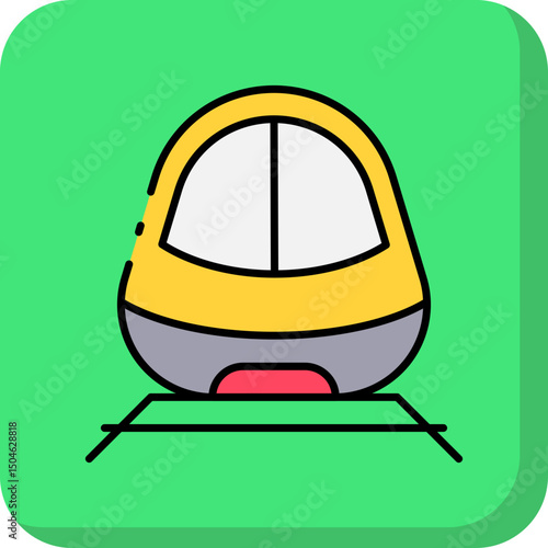 Train move single vector icon illustration