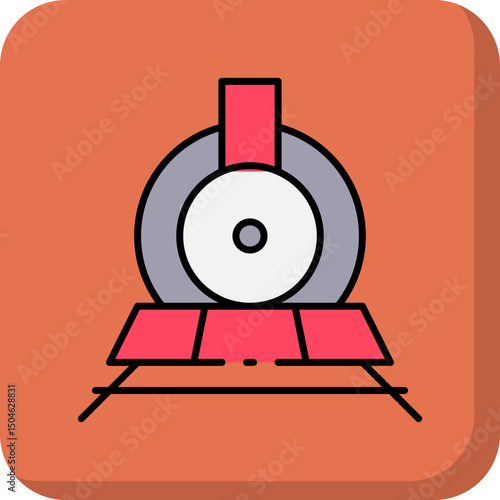 Train running single vector icon illustration
