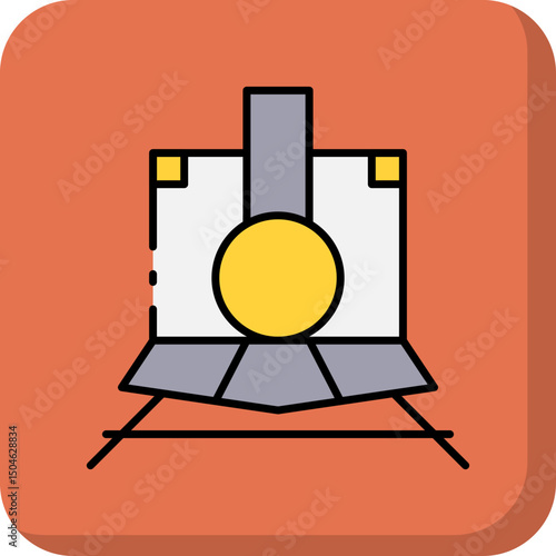 Train run single vector icon illustration