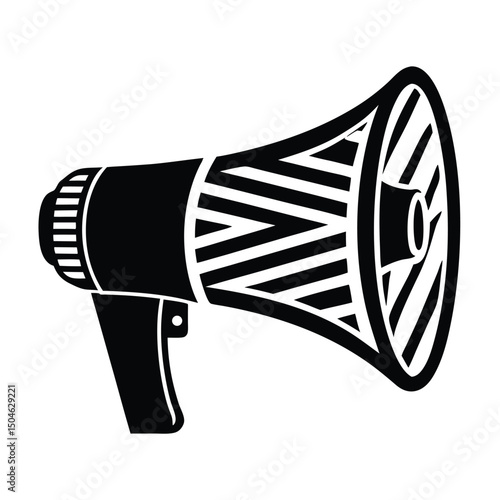 silhouette of a megaphone icon isolated vector clipart, Compact Electric Horn