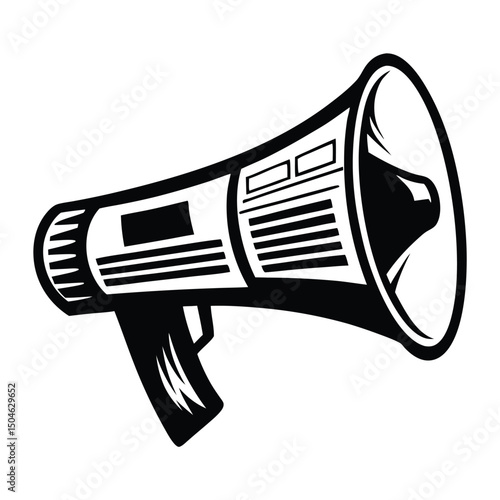 silhouette of a megaphone icon isolated vector clipart, Compact Electric Horn