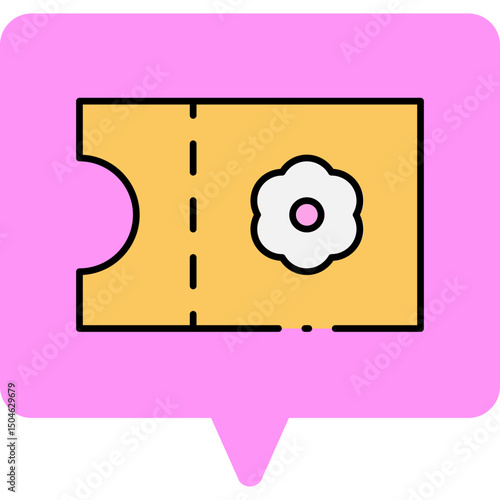 Ticket single icon vector illustration