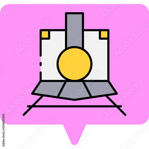 Train run single vector icon illustration