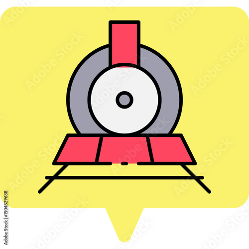 Train running single vector icon illustration