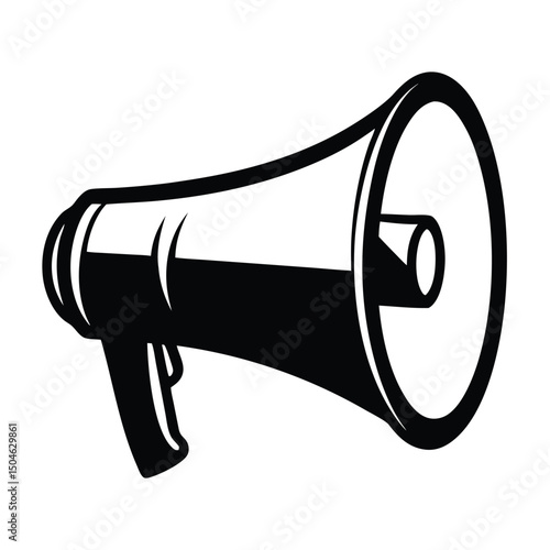 silhouette of a megaphone icon isolated vector clipart, Compact Electric Horn