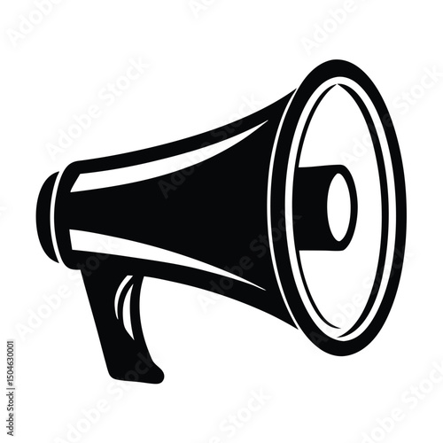 silhouette of a megaphone icon isolated vector clipart, Compact Electric Horn