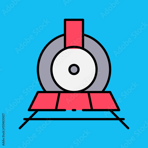 Train running single vector icon illustration