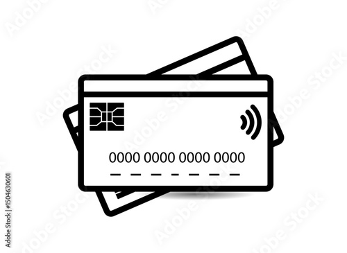 Debit card icon with shadow