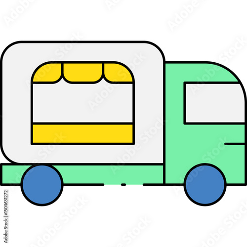 Snacks truck single icon vector illustration