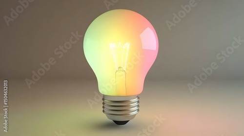 Colorful Illuminated Light Bulb Idea Concept