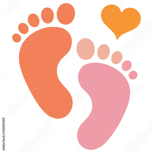 Baby feet silhouette illustration vector flat illustration