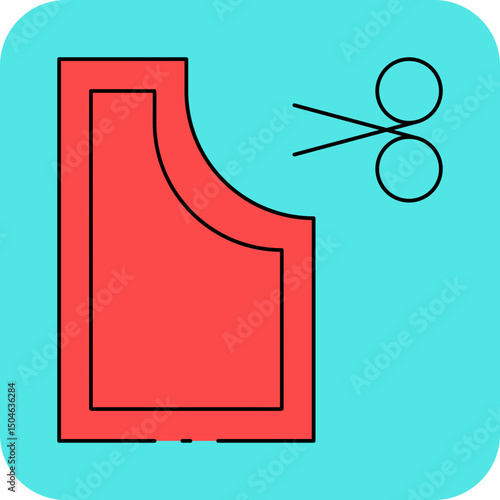 Leather cutting single icon vector illustration