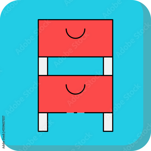 Drawer single icon vector illustration
