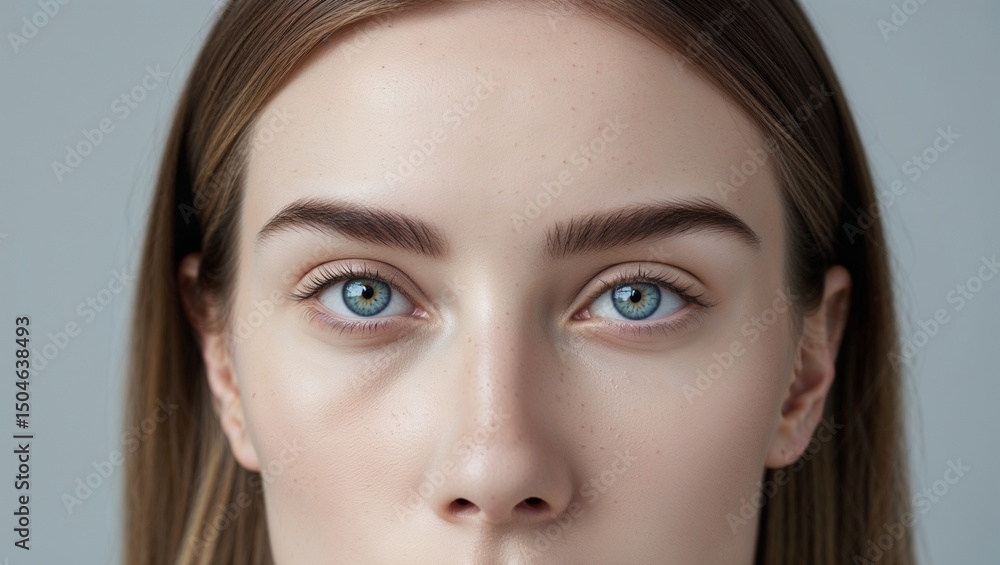 Obraz premium Natural Beauty Portrait with Focus on Blue Eyes