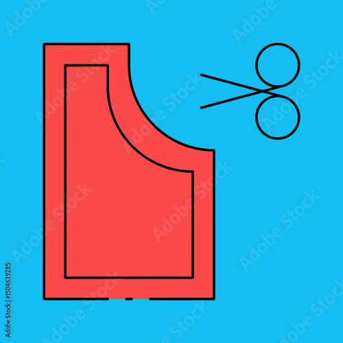 Leather cutting single icon vector illustration