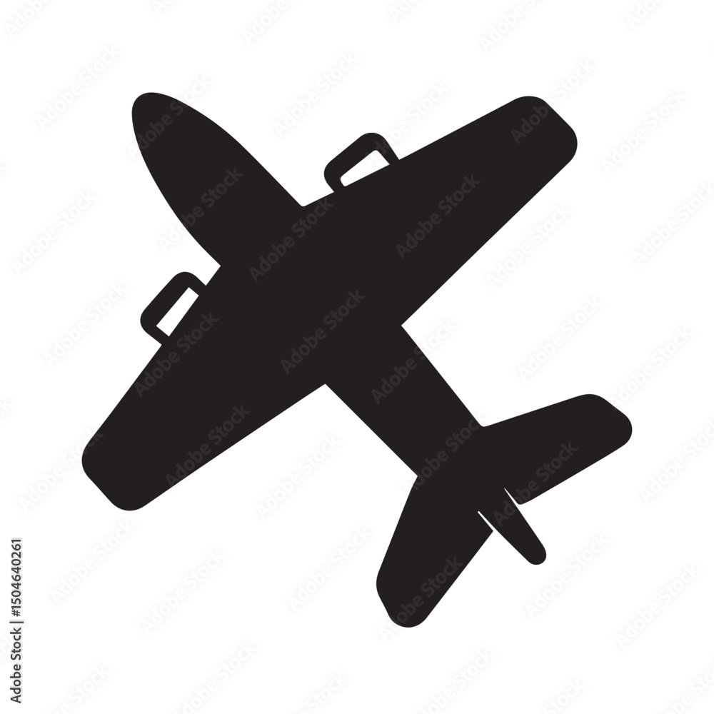 Obraz premium airplane, jet, aircraft, silhouette, flight, aviation, travel, black, icon, vector, graphic, sky, fly, airline vector 