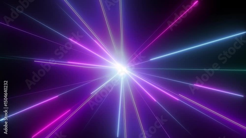 Laser Light Show Intro, Colorful Concordance Lines Of Strobe
