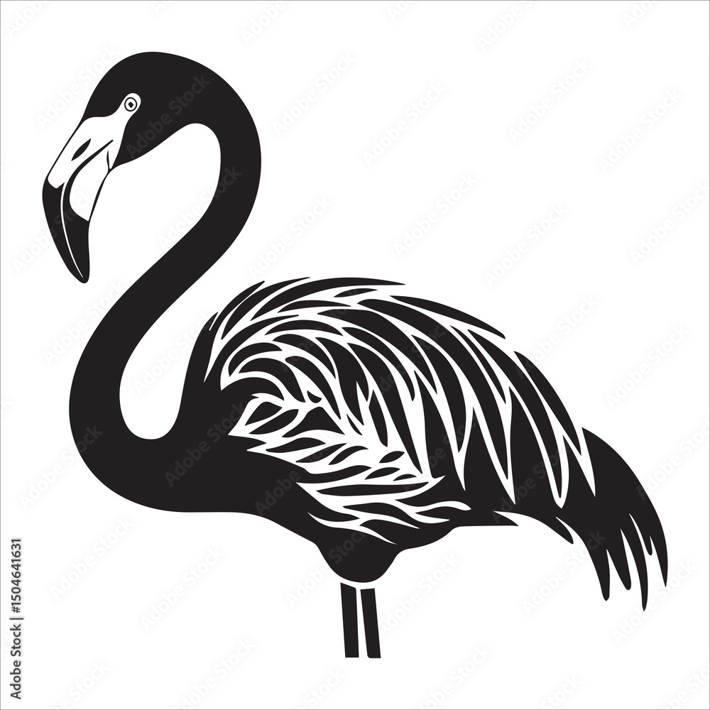 Fototapeta premium Elegant Black Flamingo Vector Art Design