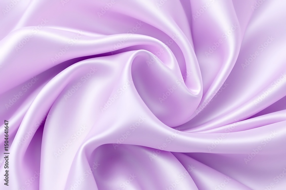 Fototapeta premium Elegant draped lavender silk fabric texture background