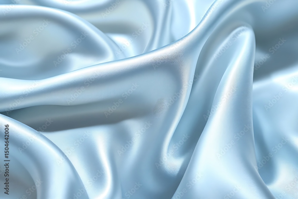 Obraz premium Elegant draped light blue silk fabric texture