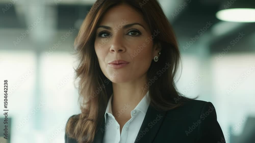 A confident businesswoman looking at the camera in an office environment. A confident businesswoman looking at the camera in an office environment.
