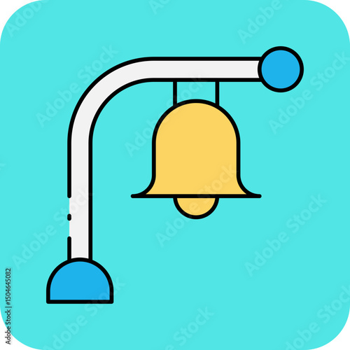 Bell single vector icon illustration