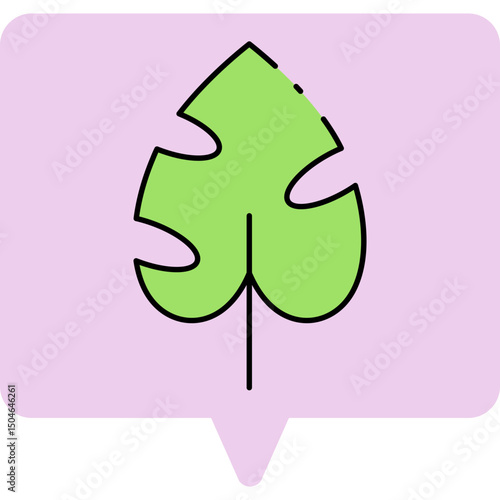 Leaf single vector icon illustration