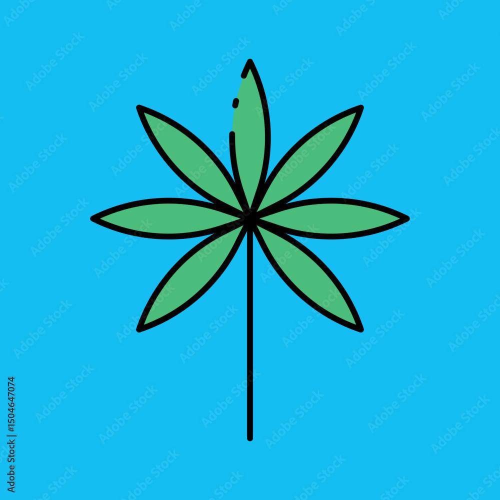 Weed single vector icon illustration Weed single vector icon illustration