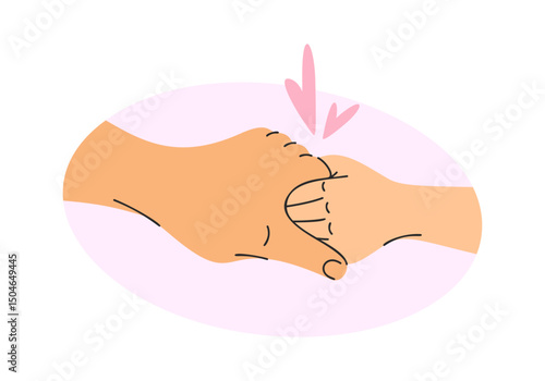 Adult baby love handshake cartoon