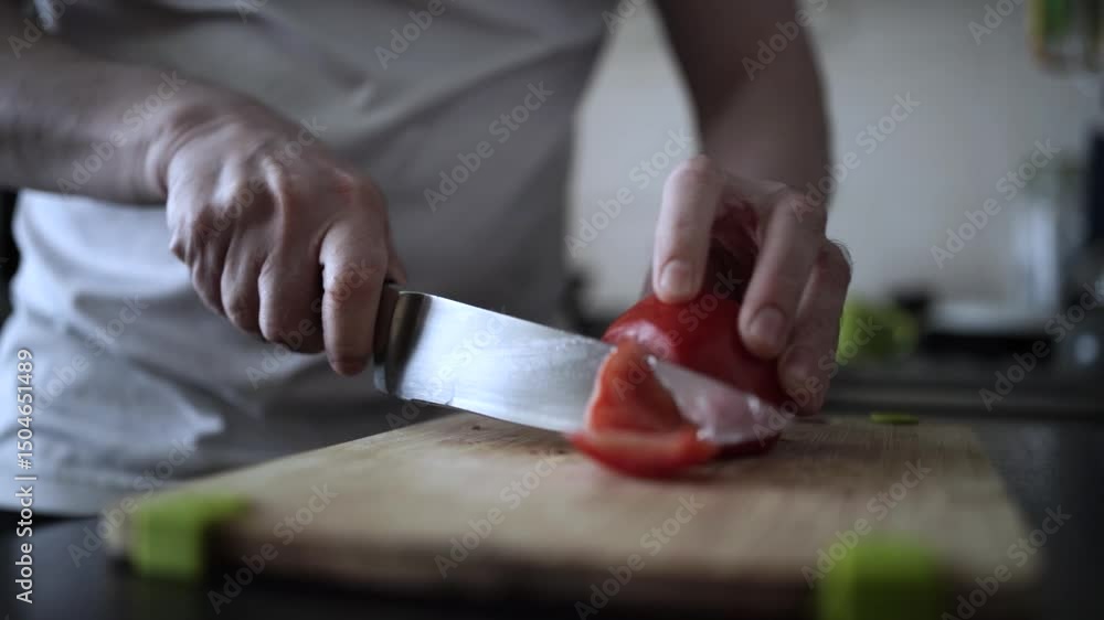 Chopping Fresh Tomatoes for Cooking — Kitchen Preparation and Culinary Cutting Chopping Fresh Tomatoes for Cooking — Kitchen Preparation and Culinary Cutting